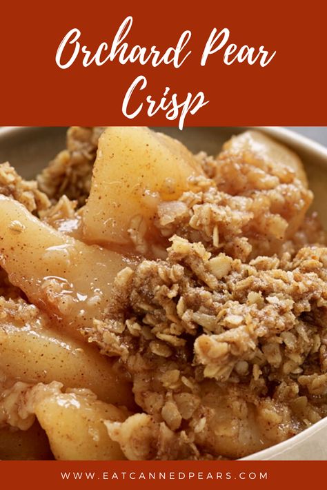 Time to make your baking plans for the week! Our summer favorite is this Orchard Pear Crisp. It’s easy to make and kids love it! Can Pears Recipes, Pear Crisp With Canned Pears, Dessert With Canned Pears, Canned Pear Crisp, Canned Pears Recipes Simple, Canned Pear Dessert Recipes, Desserts With Pears, Canned Pear Recipes, Pears Recipes