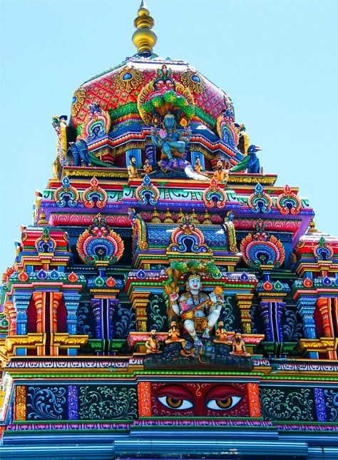 Brilliant colors!  Colorful Hindu TempleBy Stanley Zimny Hindu Temple, Kandy, Place Of Worship, Color My World, Incredible India, Beautiful Buildings, Amazing Architecture, Places Around The World, Anthropology