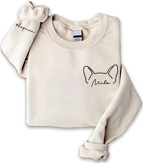 Dog Sweatshirt For Women, Dog Mom Shirts, Dog Lover Gifts, Best Gifts For Dog Owners, Dog Lovers Gifts For Women, Dog Mom Gifts, #amazonpartner Embroidered Dog, Dog Mom Sweatshirt, Mom Era, Dog Sweatshirt, Dog Mom Shirt, Small Letters, Gifts For Dog Owners, Sweatshirt For Women, Custom Sweatshirts