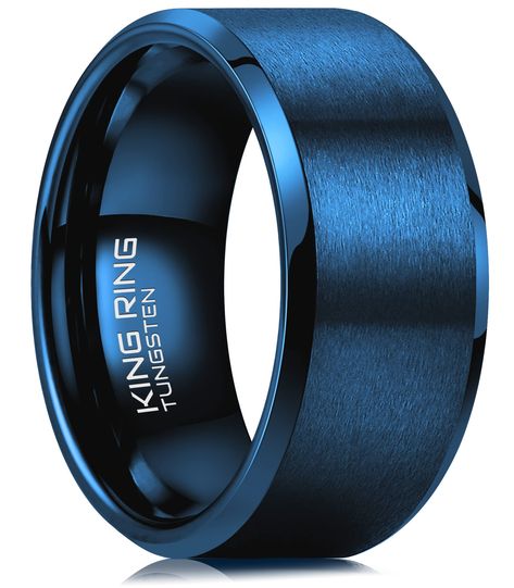 PRICES MAY VARY. King Ring: It means quality. A USA based team of innovators who strive to make really good rings at an affordable price. New model: This season edition flat basic tungsten ring. A classic style. A really expensive look. Highest standard: Made of real super high quality tungsten that is durable, non-fade, hypoallergenic and scratch resistant. Always fresh and vivid. Safe and comfort: Keep your fingers safe with eco-friendly material and comfortable fit. Easy everyday wear. Nice g Good Rings, Sapphire Blue Weddings, Expensive Look, Blue Wedding Band, Blue Wedding Decorations, King Ring, Tungsten Rings, Tungsten Mens Rings, Titanium Wedding Rings