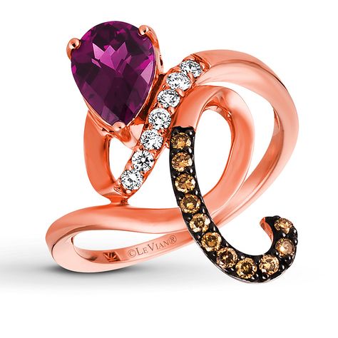 Rhodolite Ring, Levian Jewelry, Sweet Ring, Queen Jewelry, Gold Stock, Jewelry Advice, Jewelry Education, Swirl Ring, Chocolate Diamonds