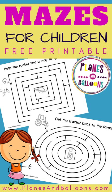 Mazes For Kids Printable, Printable Mazes, Printable Puzzles For Kids, Mazes For Kids, Free Printable Activities, Make Learning Fun, Printables Free Kids, Preschool Printable, Fun Worksheets