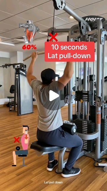 Gym | Fitness on Instagram: "How to do lat pulldown correctly ✅ Follow @gymfit.tips for daily gym/fitness tips🔥 (Collaboration DM📥) Credits🎥:@marvekfit . . . . . . #latpulldown #latpulldowns #latpulldownsgiveyouwings #latpulldownmachine #latpulldownvariation #back #backworkout #backexercise #backexercises #backworkouts #backworkouttips #backworkoutvideo #gymfitness #gymvideos #gymtips #gymadvice #gym #gymworkout #fitnessgym #fitness" Back Workout Women, Workout Gym Routine, Gym Workout Guide, Bench Workout, Gym Workout Plan For Women, Belly Workout Challenge, Lat Pulldown, Breast Workout, Wednesday Workout