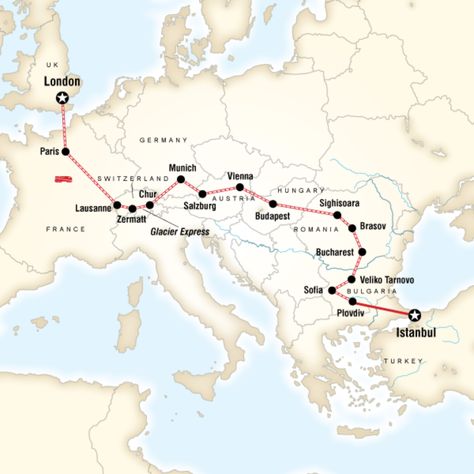 Europe Train Travel, Train Map, Veliko Tarnovo, Europe Train, Road Trip Europe, Travel Route, G Adventures, Road Trip Itinerary, Backpacking Travel