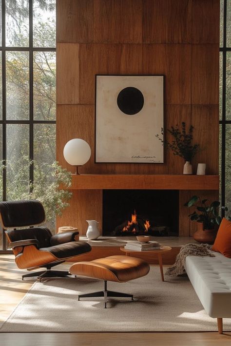 Organic Modern Style Living Room, Living Room 60s, Vintage Living Room Ideas, Modern Mid Century Living Room, Vintage Living Room Design, 1950s Living Room, Vintage Home Decor Ideas, Noguchi Coffee Table, Modern Style Living Room