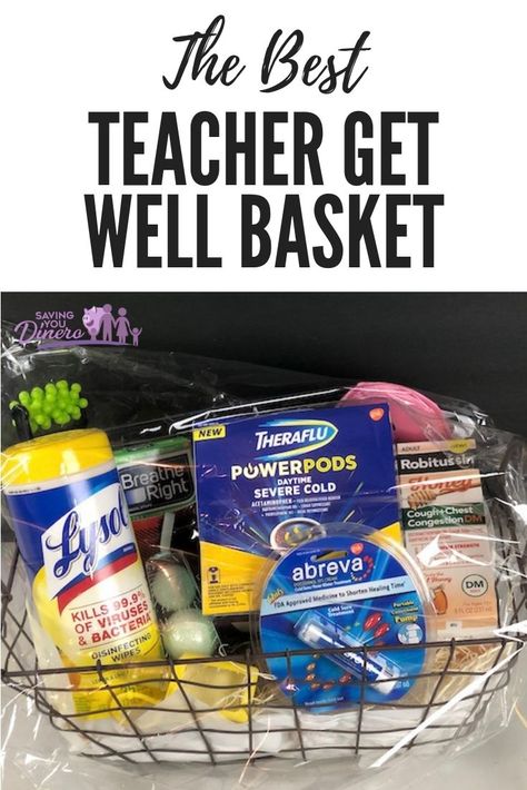 #ad This is the best homemade teachers get well gift basket. It's an easy DIY basket that your teacher will appreciate when they are sick. It's unique and perfect for cold and flu season! Plus find some coupons at @KrogerCo #SoothesOfTheSeason #abreva #breatheright #Clorox #Robitussin #Theraflu #SYD Get Well Basket, Get Well Baskets, Sick Gift, Get Well Gift Baskets, Christmas Planning, Classroom Gifts, Get Well Soon Gifts, Diy Basket, Get Well Gifts