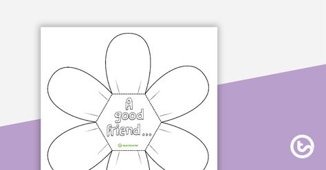 Friendship Flower Craft, Friendship Flower, Writing Exercise, Friendship Flowers, Children's Church Crafts, Flower Craft, Church Crafts, Free Teaching Resources, Elementary School Teacher