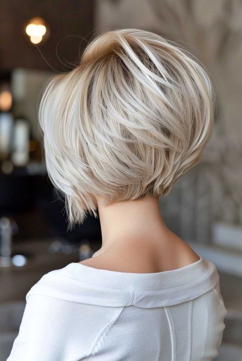 High Stacked Bob Haircut Back View, Short Bob Haircuts Back View, Stacked A Line Bob, Long Stacked Bob Haircut, Back View Of Bob Hairstyles, Stacked Inverted Bob Haircuts, Short Stacked Bob Haircut, Back Of Bob Haircut, Straight Bobs