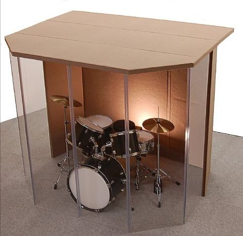 Drum Booth  Drum Enclosure  Drum Shield Silencer Studio 6 Black with Door >>> Continue to the product at the image link.Note:It is affiliate link to Amazon. #baby Drum Enclosure, Drum Booth, Soundproof Booth, Drum Room Ideas, Wood Sound Diffuser, Drum Cage, Leading Worship, Drums Studio, Sound Diffuser