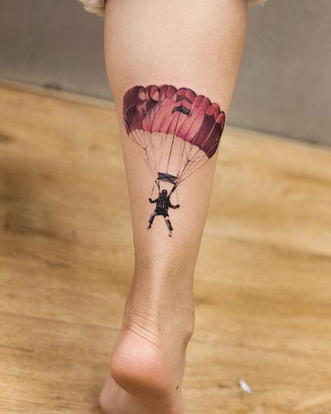 Parachute Tattoo, Atom Tattoo, Calf Tattoo Men, Pisces Tattoo Designs, Skulls Tattoo, Tattoos Pictures, Pisces Tattoos, Tattoos For Women Flowers, Cool Tattoos For Guys