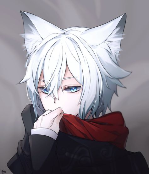 Wolf Boy, Anime Wolf, White Hair, Anime Character, Anime Boy, I Hope, Red, Hair, Anime