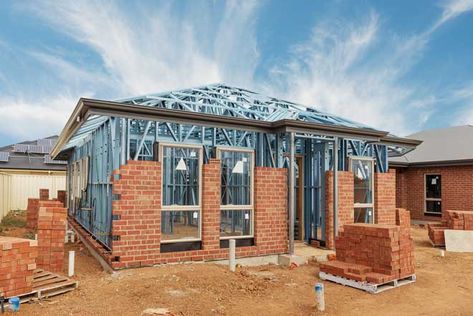 Steel Vs. Wood Framing for Your Home - Today's Homeowner Metal Building Home, Building Home, Steel Frame House, Brick Construction, Steel Frame Construction, Frame House, Steel Beams, Residential Construction, Small Buildings