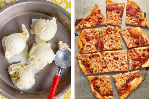 What your favorite ice cream flavor says about what pizza toppings you should order and vice versa... Pizza And Ice Cream, Ice Cream Pizza, Sherbet Ice Cream, Pizza Topping, Pairing Ideas, Neapolitan Ice Cream, Ice Cream Flavor, Chocolate Chip Ice Cream, Edible Cookies