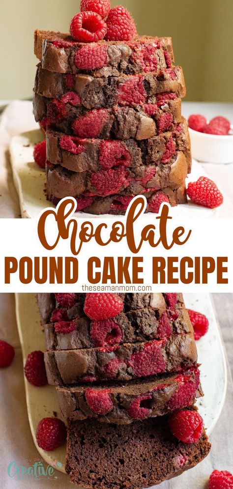 If you're searching for the perfect chocolate pound cake recipe, you've found it! Follow these simple steps to create a moist and delightful chocolate pound cake quickly. Ideal for any occasion or as a special indulgence, this recipe guarantees to please your taste buds. Go ahead and try it today, and enjoy the delicious, indulgent flavors! Raspberry Pound Cake, Chocolate Pound Cake Recipe, Cake With Raspberries, Chocolate Pound Cake, Tasty Bread Recipe, Pound Cake Recipe, Fun Easy Recipes, Chocolate Tart, Indulgent Desserts