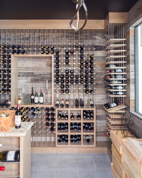 Wood Wine Cellar, Southwestern House, Contemporary Wine Cellar, Cellar Ideas, Glass Wine Cellar, Wine Rooms, Modern Southwestern, Home Wine Cellars, Wine Cellar Design