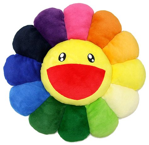 rainbow cushion by japanese artist takashi murakami.  i love the colors Takashi Murakami Flower, Flower Plush, Rooms Decoration, Murakami Flower, Indie Room Decor, Indie Room, Takashi Murakami, Flower Pillow, Rainbow Flowers