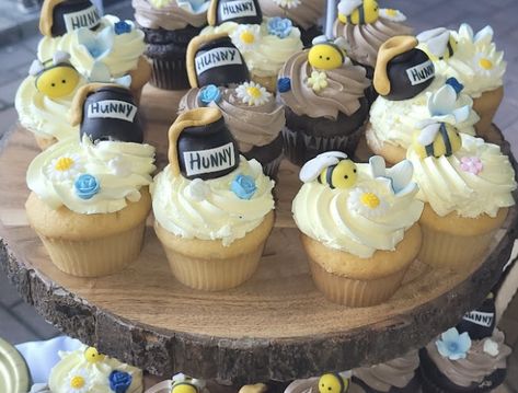 Winnie The Pooh Baby Shower Cupcakes, Winnie The Pooh Cupcakes, Pooh Cupcakes, Winnie The Pooh Baby Shower, Pooh Birthday, Winnie The Pooh Birthday, Pooh Baby, Shower Cupcakes, Baby Shower Cupcakes