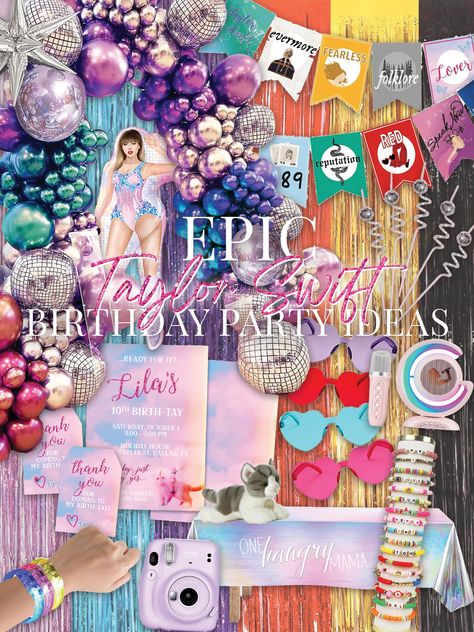 Taylor Swift Party Themes, Era Tour Party, Eras Decorations, Taylor Swift 16th Birthday Party Ideas, Taylor Swift Birthday Party Theme, Taylor Swift Birthday Party Ideas Adult, Taylor Swift Theme Birthday Party, Taylor Swift Birthday Party Games, Taylor Swift Birthday Party Invitations