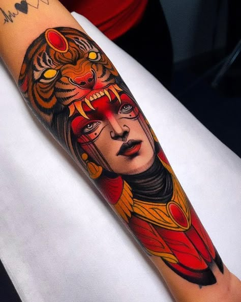 Welding Tattoo, Traditional Tattoo Arm, Neo Traditional Tattoos, Neo Traditional Art, Fenrir Tattoo, Traditional Tattoo Woman, Neo Tattoo, Feminine Tattoo Sleeves, Full Sleeve Tattoo Design