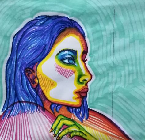 A colourful girl drawing drawn with felt-tip pens Felt Tip Drawings, Felt Tip Pen Art Drawings, Felt Tip Pen Art, Pen Art Drawings, Felt Tip, Pen Art, Girl Drawing, Aurora Sleeping Beauty, Art Drawings