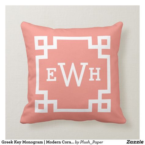 Light Pink Decor, Monogram Throw Pillow, White Throw Pillows, Pink Cushions, Pink Home Decor, Custom Personalized Gifts, Modern Light, Pink Decor, Throw Pillow Sizes