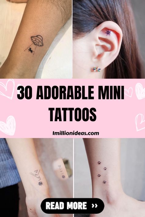 Mini tattoos are perfect for beginners. They are small, easy to cover, and require minimum maintenance. You don’t have to worry about… Cute Micro Tattoos, Small Easy Tattoos For Beginners, Micro Tattoos For Women, Micro Tattoo Ideas, Micro Tattoo, Home Tattoo, Mini Tattoos, Diy Fashion, Small Tattoos