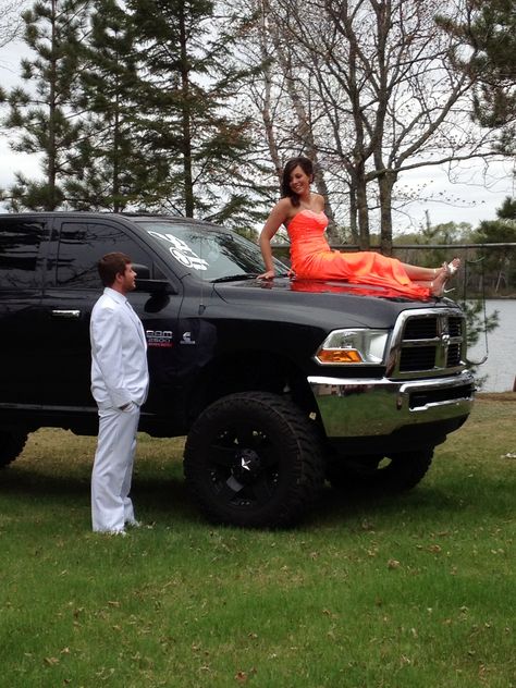 Prom Picture Poses With Truck, Prom Pictures Couples With Truck, Prom Pics With Truck, Prom Truck Pictures, Truck Prom Pictures, Prom Pictures With Truck, Prom Picture Poses For Couples, Homecoming Photos, Formal Pictures