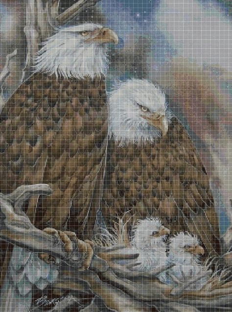 Eagle Cross Stitch Pattern, Digital Computer, Dmc Cross Stitch, Pola Kristik, Cross Stitch Borders, Beaded Earrings Patterns, Cross Stitch Animals, Earring Patterns, Stitch Kit