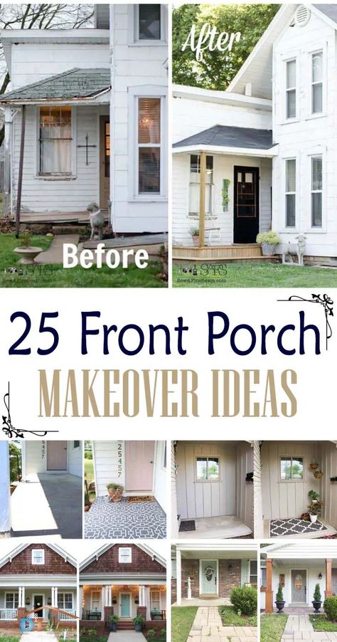 Porch Makeover Ideas, Front Porch Remodel, Front Porch Deck, Front Porch Addition, Front Porch Railings, Front Porch Concrete, Front Porch Steps, Porch Wall Decor, Front Porch Makeover