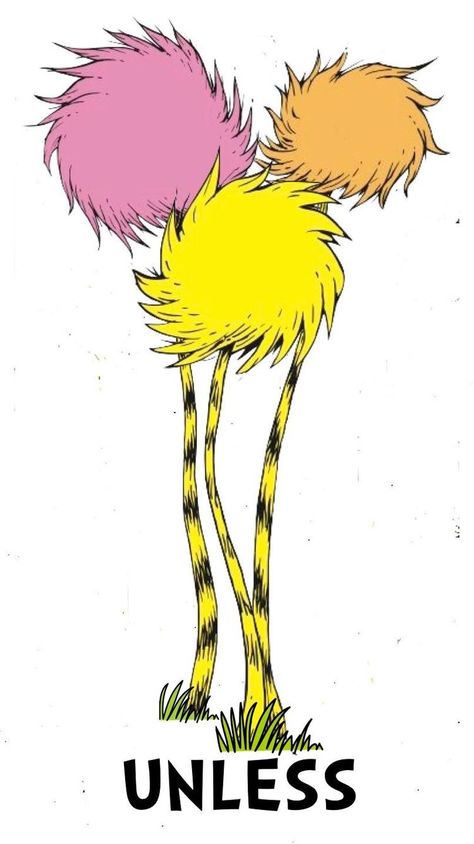 Dr Seuss Drawing, Unless Tattoo, Truffula Trees Tattoo, The Lorax Tattoo Ideas, The Lorax Tattoo, Truffula Tree Tattoo, Truffula Tree, Lorax Drawing, The Lorax Art