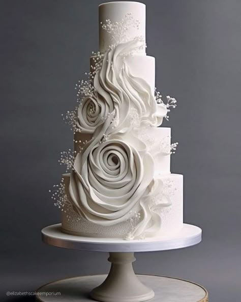 Modern Cake Design Unique, Cakes 2023, Fancy Wedding Cakes, Wedding Cake Trends, Big Wedding Cakes, Wedding Cakes Elegant, Modern Cakes, Luxury Wedding Cake, Dream Wedding Cake