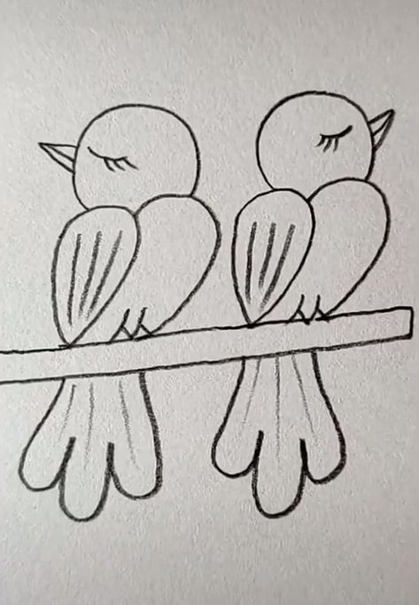 Cute Birds Easy Drawings Nature Simple, Easy Drawing Tutorials For Beginners, Easy Drawings Using Numbers, Unique Drawing Ideas Easy, Unique Easy Drawings, Beginner Drawing Ideas Easy Simple, Drawing Ideas With Numbers, Numbers Drawing Design, Drawing Ideas Easy Birds