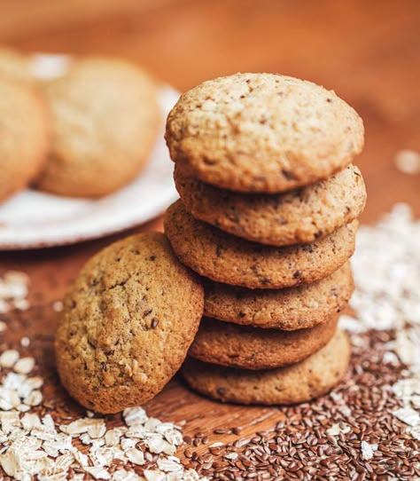 Healthy Oatmeal Cookies with Flax Oatmeal Flax Cookies, Flax Cookies, Oatmeal Cookies Healthy, Oatmeal Cookie Recipes Healthy, Recipes Muffins, Danish Home, Oatmeal Cookie Recipe, Healthy Oatmeal Cookies, Oatmeal Cookie