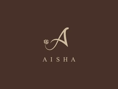 AISHA Islamic/Muslim Clothing Line by Farooq Shafi Clothing Line Logos, Name Design Art, Watercolor Flowers Pattern, Lotus Flower Art, Calligraphy Name, Photo Logo Design, Artist Logo, Paper Background Texture, Brand Color Palette