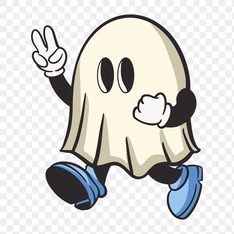 Ghost Character, Ghost Ghost, Halloween Retro, Ghost Png, Retro Graphics, Retro Illustration, Digital Sticker, Graphic Design Posters, Portfolio Design