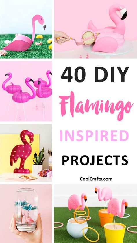 Let's face it, everyone loves flamingos. That's why we decided to compile a list of 40 DIY flamingo craft ideas that you can try making with your kids. Flamingo Crafts, Flamingo Projects, Flowers For Girlfriend, Diy Flamingo, Pink Flamingo Party, Flamingo Craft, Flamingo Themed Party, Fancy Flamingo, Let's Flamingle