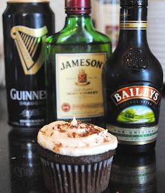 Irish Cupcakes, Irish Car Bomb Cupcakes, Irish Car Bomb, Infused Chocolate, Cake Mix Cupcakes, Bomb Cake, Irish Car, Boozy Cupcakes, Jameson Whiskey