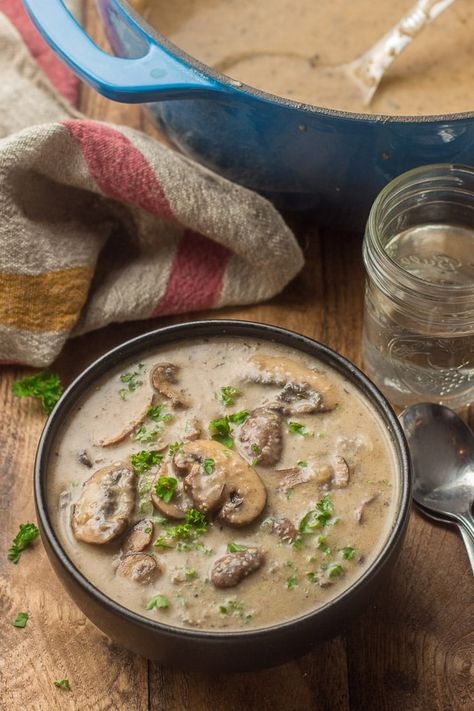 12 Easy & Delicious Recipes For Veganuary (Gluten-Free) Vegan Cream Of Mushroom Soup, Vegan Cream Of Mushroom, Vegan Mushroom Soup, Vegan Taco Salad, Vegetarian Soups, Whole Foods Vegan, Creamy Mushroom Soup, Vegan Breakfasts, Sweet Potato Curry