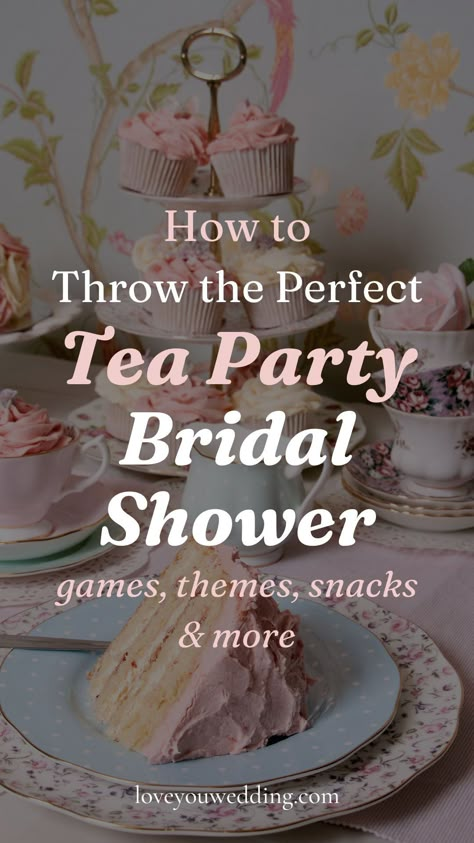 How to Plan the Perfect Tea Party Themed Bridal Shower. Throw the perfect tea party wedding shower for the bride-to-be with our 15 tips and ideas for a high tea bridal shower. From games, decorations, finger foods, and more, we have everything you need to plan and host a bridal shower tea party. Tea Party Bridal Shower Decorations, Bridal Shower High Tea, Tea Party Wedding Shower, Bridal Shower Tea Party Theme, High Tea Wedding, Tea Bridal Shower, Bridal Shower Tea Party, Tea Party Table, Shower Tips