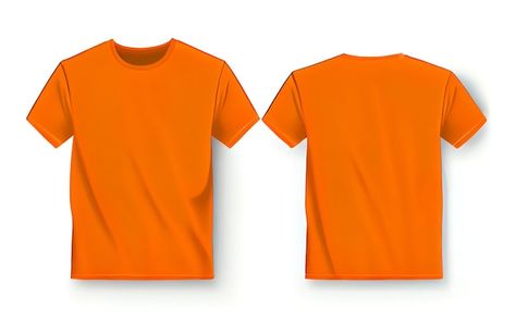 Photo orange tshirt mock up front and ba... | Premium Photo #Freepik #photo #dress-shirt #orange-t-shirt #shirt #tshirt Orange T Shirt Design, Tshirt Design Template, Mockup Camisa, Mock Up T Shirt, Orange Tshirt, Photo Orange, Photo Dress, Back Message, Orange T Shirt