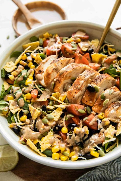 Cafe Salads, Spicy Southwest Chicken, Southwest Chicken Salad Recipe, Spicy Southwest Salad, Southwest Salad Recipe, Lite Recipes, Jar Of Lemons, Southwest Recipes, Southwest Chicken Salad