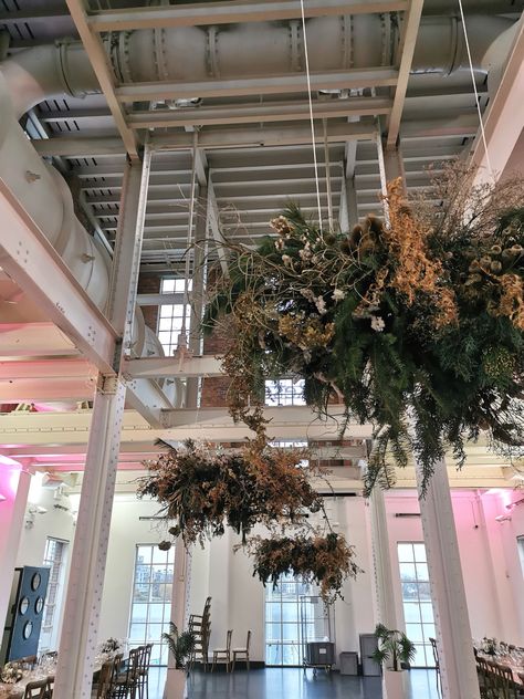 Dried Flower Ceiling Installation, Dried Floral Ceiling Installation, Suspended Flower Installation, Modern Hanging Floral Installation, Hanging Wedding Floral Installations, Flower Ceiling, Ceiling Installation, Hanging Dryer, Dried Floral