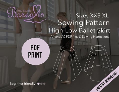 SEWING PATTERN Ballet Skirt - Etsy Turkey Ballerina Skirt Pattern, Ballet Sewing Patterns, Diy Ballet Bag Sewing Free Pattern, Ballet Skirt Sewing Pattern, Ballet Skirt Wrap Kids, Classical Ballet Tutu, Ballet Dress, Classical Ballet, Ballet Costumes