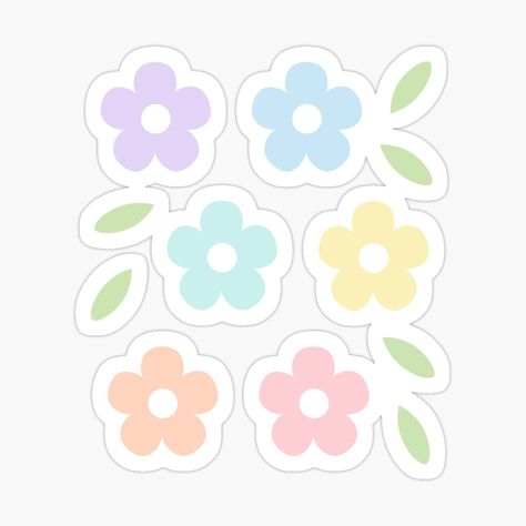 Get my art printed on awesome products. Support me at Redbubble #RBandME: https://www.redbubble.com/i/sticker/Pastel-Flowers-Kawaii-Cute-Cottagecore-Aesthetic-by-candymoondesign/57599497.EJUG5?asc=u Flowers Kawaii, Cottagecore Flowers, Desk Stickers, Cozy Cottagecore, Sticker Design Inspiration, Buy Stickers, Aesthetic Sticker, Aesthetic Flowers, Flowers Aesthetic