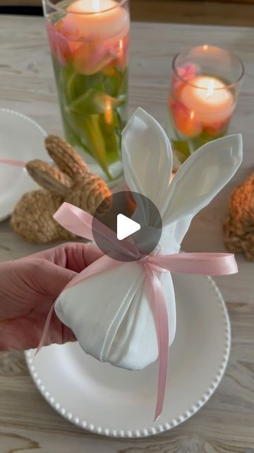 Baljit Kalkat on Instagram: "bunny napkin fold🐰🫶🏻

a cute and easy way to add an adorable touch to your Easter tablescape

like + save and share with a friend🐣

#easter #easterdecor #easterbunny #eastertable #tablescape #tablesetting #tablescapes #napkinfolding #tabledecor #eastersunday #easterweekend #partytime #partyideas" Easter Napkin Folding, Bunny Napkin Fold, Beautiful Napkin Folding, Napkin Folding Tutorial, Fancy Napkin Folding, Paper Napkin Folding, Creative Napkins, Easter Napkins, Bunny Napkins