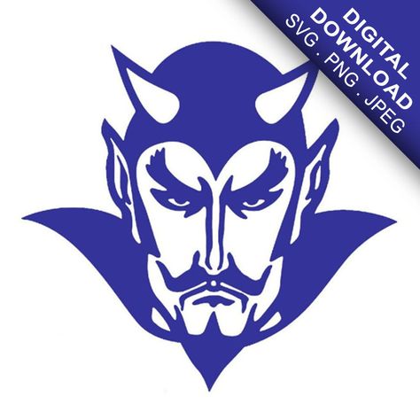 Devils School Mascot SVG Digital Download : School Book | Etsy Cue Cases, Bedroom Decals, Sport Club, Duke Blue Devils, Unique Buildings, Blue Devil, Anniversary Photos, School Mascot, Custom Decals