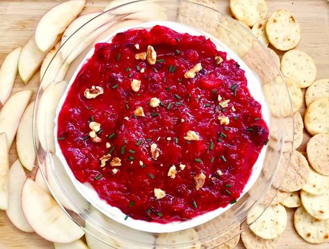 Cranberry Cream Cheese Dip | The Leaf Cranberry Whipped Feta, Cranberry Dip Recipes, Holiday Dip Recipes, Holiday Dip, Cranberry Cream Cheese Dip, Whipped Feta Dip, Easy Cranberry Sauce, Pumpkin Crisp, Nutrisystem Recipes