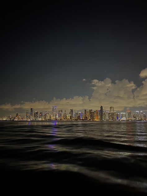 Miami Aesthetic Night, Miami At Night, View At Night, City Aesthetics, Miami Aesthetic, Miami Skyline, Miami Night, Skyline View, Disney World Trip