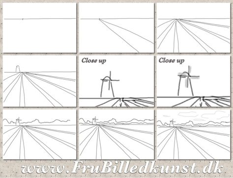 FruBilledkunst - tulipanmarker - trin for trin Trin For Trin Tegning, Drawing Perspective, Art Classroom Management, Holland Art, Monochromatic Art, One Point Perspective, 5th Grade Art, 3rd Grade Art, Classroom Art Projects