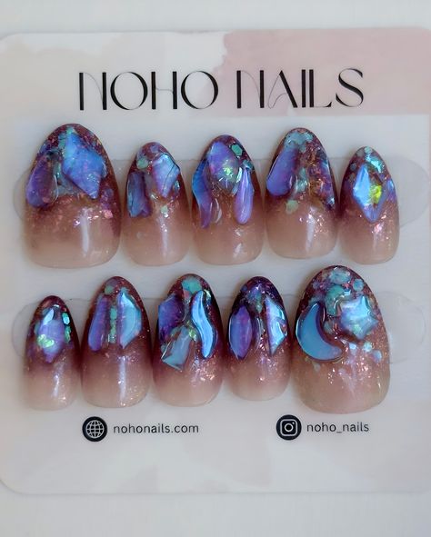 ᑭᑌᖇᑭᒪᗴ ᖇᗩIᑎ Still not sick of these designs, they are just so mesmerizing in person 😍 Enjoy nails like this without spending hours at the salon! #PurpleRain #NailArt #NailDesigns #MesmerizingNails #NailInspo #NailGoals #ManicureMagic #NailFashion #GlamNails #NailObsessed #NailAddict #SalonStyleNails #DIYNails #NailLove #NailTrends #BeautyNails #NailPerfection Opal Nails, Glam Nails, Salon Style, Nail Sizes, Purple Rain, The Salon, Nail Trends, Diy Nails, Beauty Nails